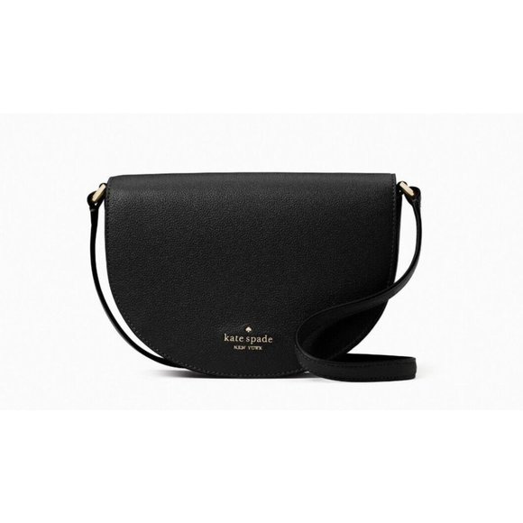 New Kate Spade Luna Crescent Crossbody bag Leather Black - Picture 1 of 5